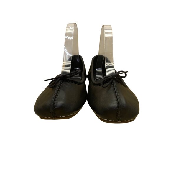 Clarks Women’s Black Leather Bow Detail Slip-On Artisan Ballet Flats Size 7 - Picture 2 of 8